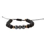 Pulsera Protección Envidia Suerte Hematita Onix Para Hombre