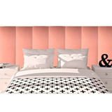 Kit 8 Módulos Cabeceira Cama King Painel Estofado Rose