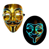 Mascara Purga Anonymous V Vendetta Golden Edition Luz Led