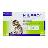 Antiparasitario Para Gatos Cachorros Milpro 4 Mg 4 Tabletas