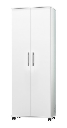 Armário Multiuso Arezzo 2 Portas 4 Rodízios Branco J&amóveis