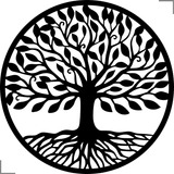 Quadro Mandala Árvore Da Vida Em Mdf Preto 60 Cm Decoração