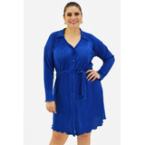 Vestido De Satín Roman Fashion /tallas Extras, 12248 (azul P