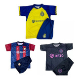 Kit 3 Conjuntos Infantil Diversos Times De Futebol 