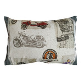 Funda Almohadón Decorativa Rústica Motorcycle 30 X 50 Cm