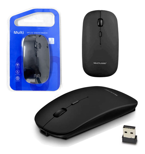 Mouse Recarregavel Sem Fio Slim Clique Silencioso Wireless