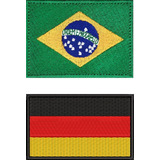 Kit 2pç Bandeira Brasil Alemanha Motoqueiro Airsoft Ban122