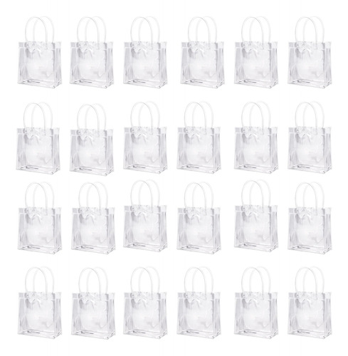 20 Bolsas De Regalo Plástico Transparente Reutilizables