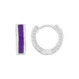 Aros Argolla Cinta Esmaltada Color Cubic 1.2cm Plata 925 