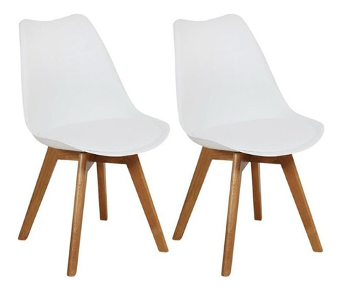 Silla X2 Sillon Eames Tulip Base Madera Con Almohadon