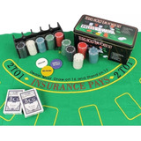 Kit Poker Completo + 200 Fichas + Lata + Tecido Mesa Poker