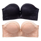 Brasier Strapless Push Up Sosten De Encaje Invisible 2pac