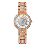 Reloj Mujer Skmei 1739 Acero Minimalista Elegante Clasico Malla Dorado Rosa