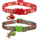 Boombone Juego De 2 Collares De Navidad Para Gatos Con Lindo