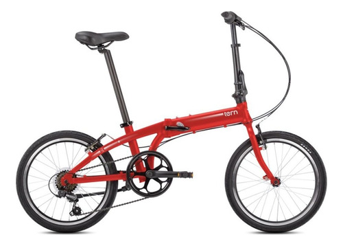 Bicicleta Urbana Plegable Tern Link A7 R20 Único Frenos V-brakes Cambio Shimano Tourney Color Matte Red/white Con Pie De Apoyo  