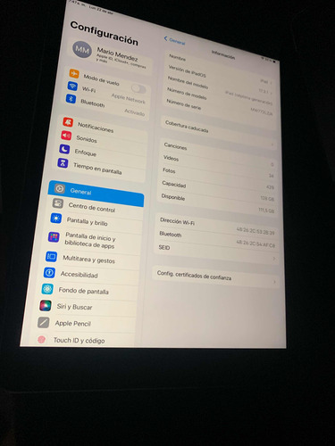 iPad 7ma Gen, 128 Gbs, Wifi, Cable Y Cargador, 9/10