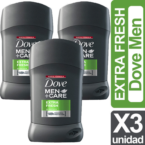 Dove Desodorante Men + Care Extra Fresh Barra Pack 3 Unidad