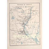 Antiguo Mapa 1884  Santa Fe Provincia Ferrocarriles Plano