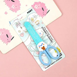 Tijeras Kawaii Punta Roma Redonda Con Funda Protectora