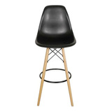 Banqueta Eames Para Barra Alta Madera Polipropileno Negro