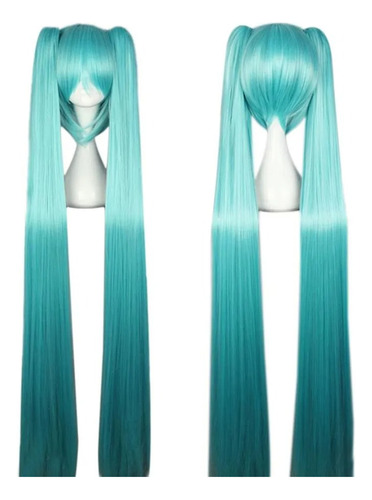 Peruca Hatsune Miku Vocaloid Cosplay 120 Cm - Pronta Entrega