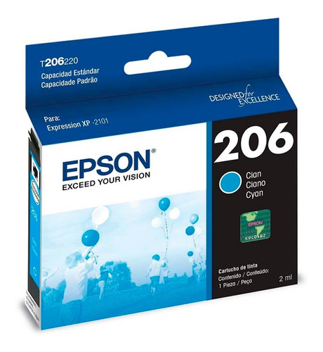 Cartucho Epson T206 Cyan Original Tinta 2 Ml T206220-al