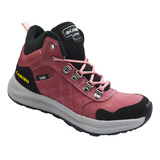 Caribu Media Bota 502 Nobuck Rosa Piel Vacuno Dama 