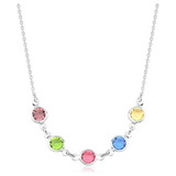 Collar Choker Piedras Cubic Multicolor 35+5cm Plata 925