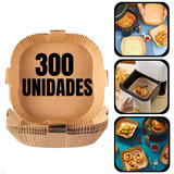 300 Pçs Forma De Papel P/ Airfryer Descartável Quadrado 20cm