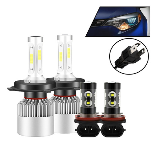 Kit De Focos Led 8000lm Luz Alta/baja/niebla Para Toyota