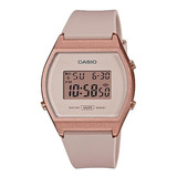 Reloj Pulsera Digital Casio Lw-204 Con Correa De Resina Color Rosa - Bisel Oro Rosa