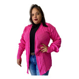 Casaco Cardigan Feminino Longo Em Tricot Fang