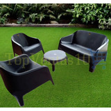 1 Sillon Skarpo Doble Negro + 2 Sillones Skarpo Neg + 1 Mesa