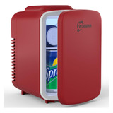 Mini Nevera Roja, 4 Litros/6 Latas, Refrigerador Para El Cui