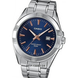 Reloj Casio Mtp -1308d-2avdf Caballero Color De La Correa Plateado Color Del Bisel Plateado Color Del Fondo Azul