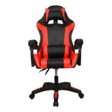 Cadeira Gamer Ergonômica Reclinável Com Massageador Cor Vermelho/preto Material Do Estofamento Couro Sintético