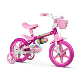 Bicicleta Infantil Aro 12 Com Rodinhas Nathor Flower Rosa