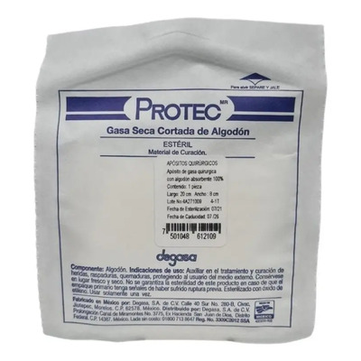 Protec Apósito De Gasa 20x8cm Paquete De Con 20 Piezas | Envío gratis