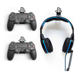 2 Soporte Base Pared Control + Sop .diadema Play Station 4 