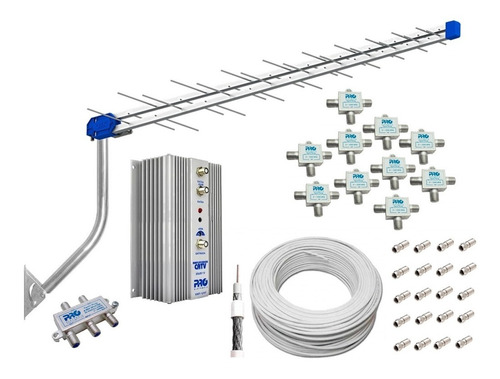 Kit Antena Coletiva 4 Andares 16 Apt 4 Prumadas Proeletronic