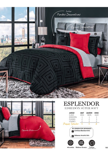 Juego Edredón Super Soft Esplendor Queen Size Intima Hogar