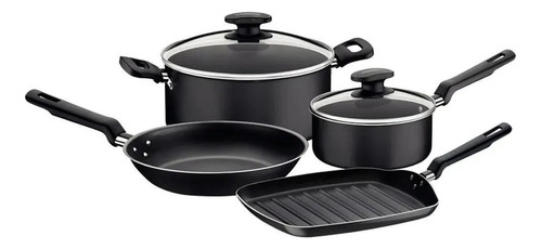 Set Bateria Negro Loreto 4 Piezas Tramontina Cocina Olla