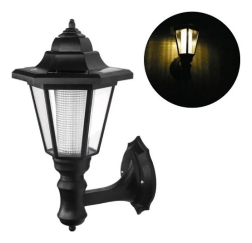 Foco Farol Led Solares Jardin O  Para Pared Luz Calida