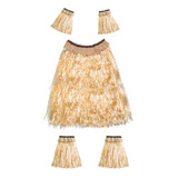 Conjunto De Falda Hawaiana De Hula Grass, Accesorio Elástico