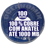 Cabo Rede Cftv Cat5e Rj45 Azul Rolo 100m Internet E 30 Rj45