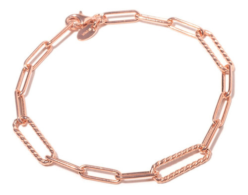 Pulsera Carmín Element De Plata 925 Con Baño Rosé Ss Color Rosa Largo 18 Cm