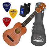 Kit Completo Ukulele Soprano Acústico Com Capa 8135 Kalani