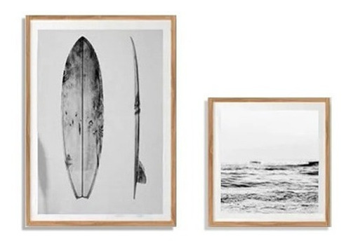 Quadros Decorativos Sala Praia Surf Mar 30x40/20x20