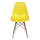 Cadeira De Jantar Boxbit Dkr Eames Base Madera, Estrutura De Cor  Amarelo, 1 Unidade