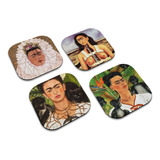 Posavasos De Madera Set 4 Arte Frida Kahlo